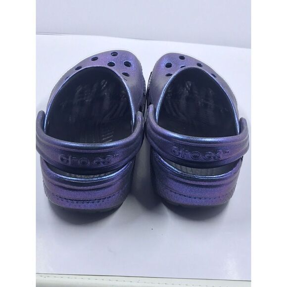 Crocs Classic Rare BLACK IRIDESCENT Clog KIDS size 8/9 - Picture 6 of 11